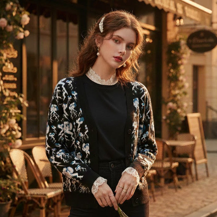 Knitted cardigan | lightning bolt