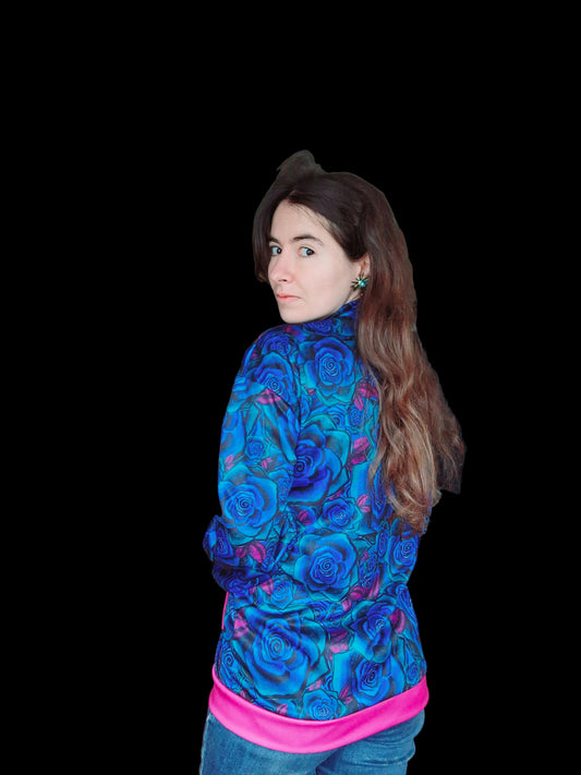 Blue roses Bomber Jacket