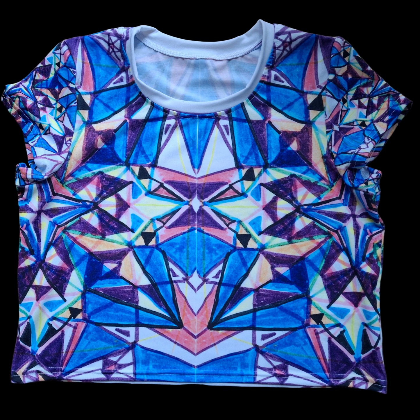 Geometric jewel crop tee