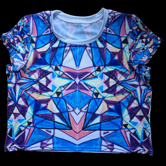 Geometric jewel crop tee